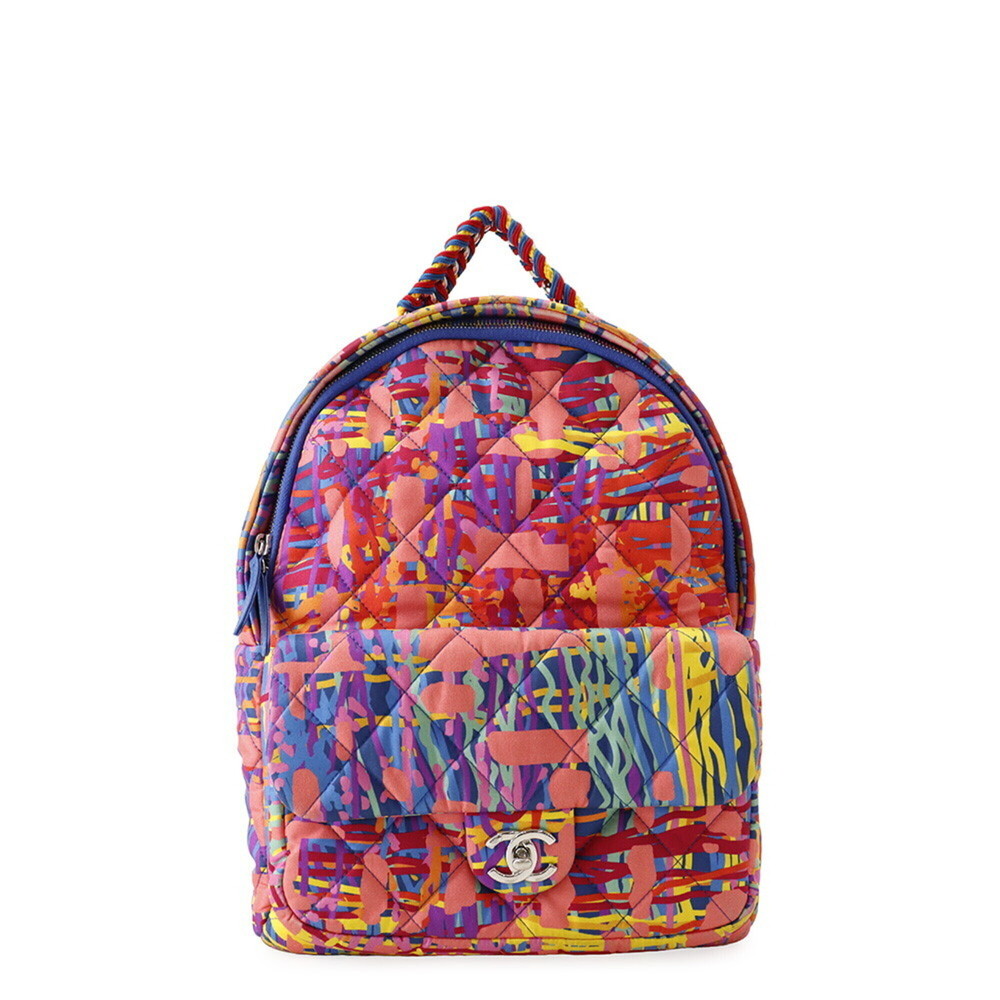 Chanel Matelassé backpack with Coco Mark, nylon, CHANEL handbag, backpack, ha...